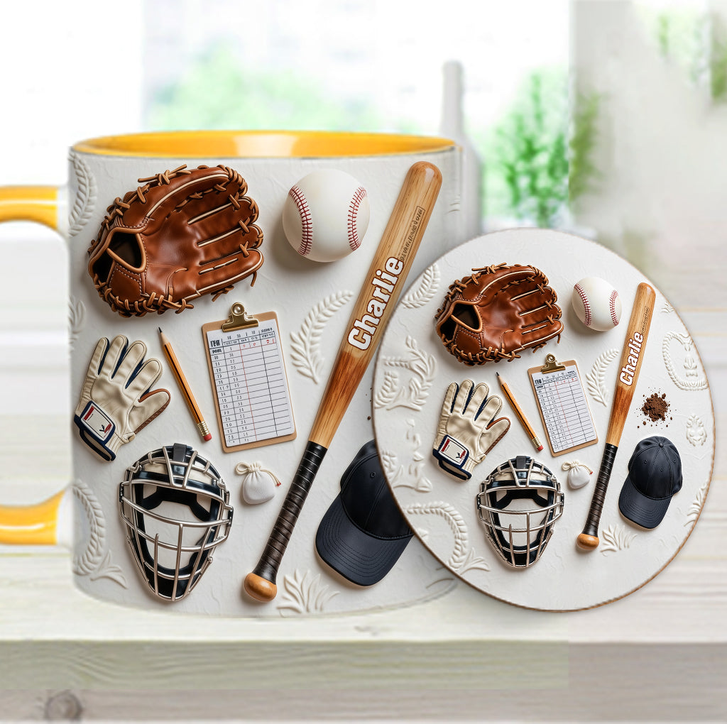 Aimez-vous le baseball ? Mug et sous-verre personnalisés sur le thème du baseball