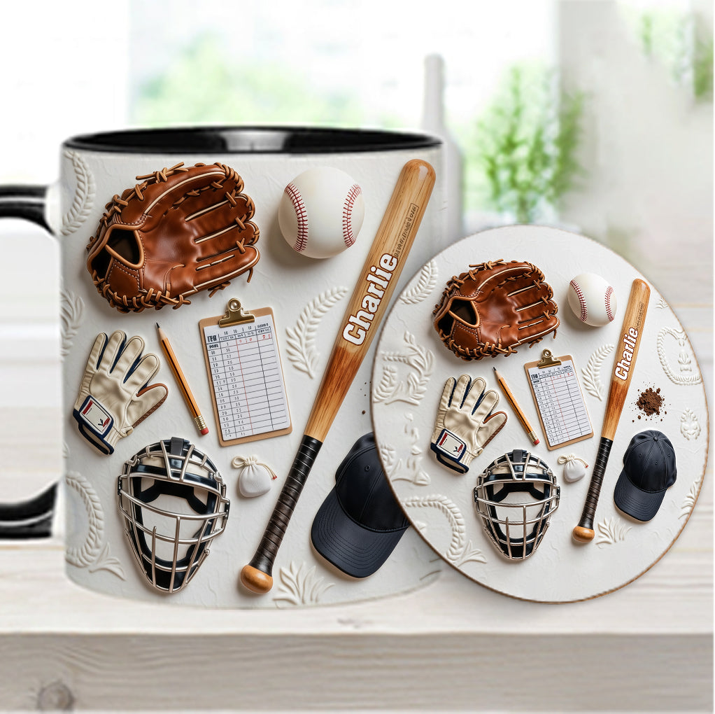 Aimez-vous le baseball ? Mug et sous-verre personnalisés sur le thème du baseball