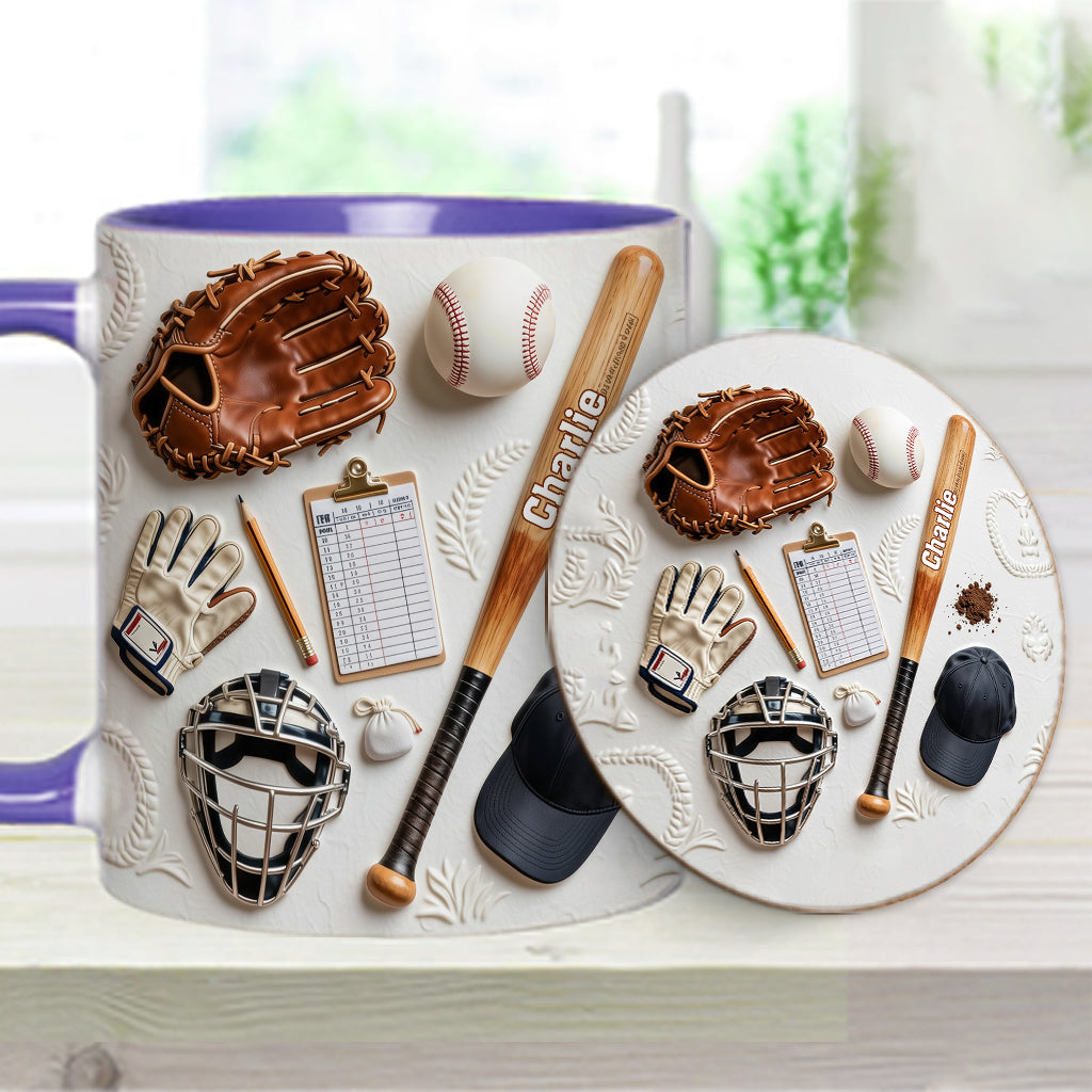 Aimez-vous le baseball ? Mug et sous-verre personnalisés sur le thème du baseball