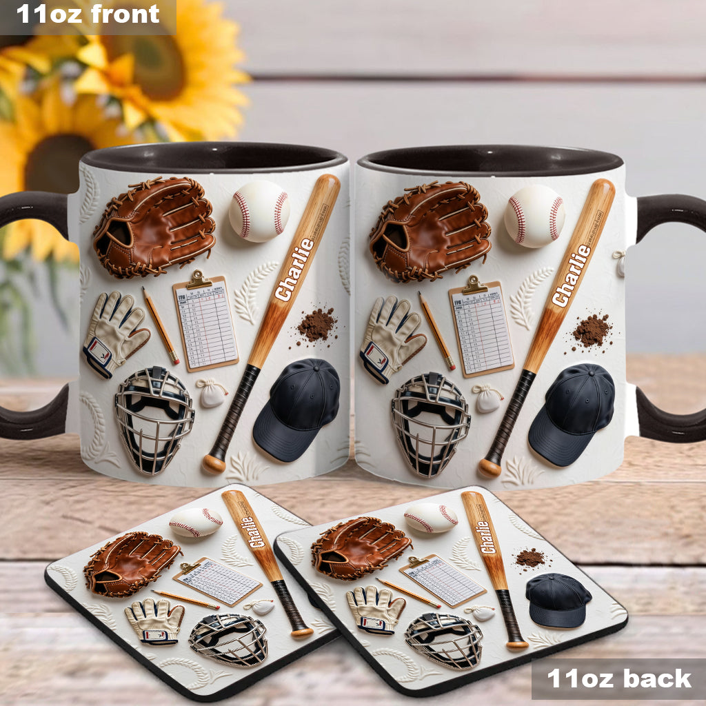 Aimez-vous le baseball ? Mug et sous-verre personnalisés sur le thème du baseball