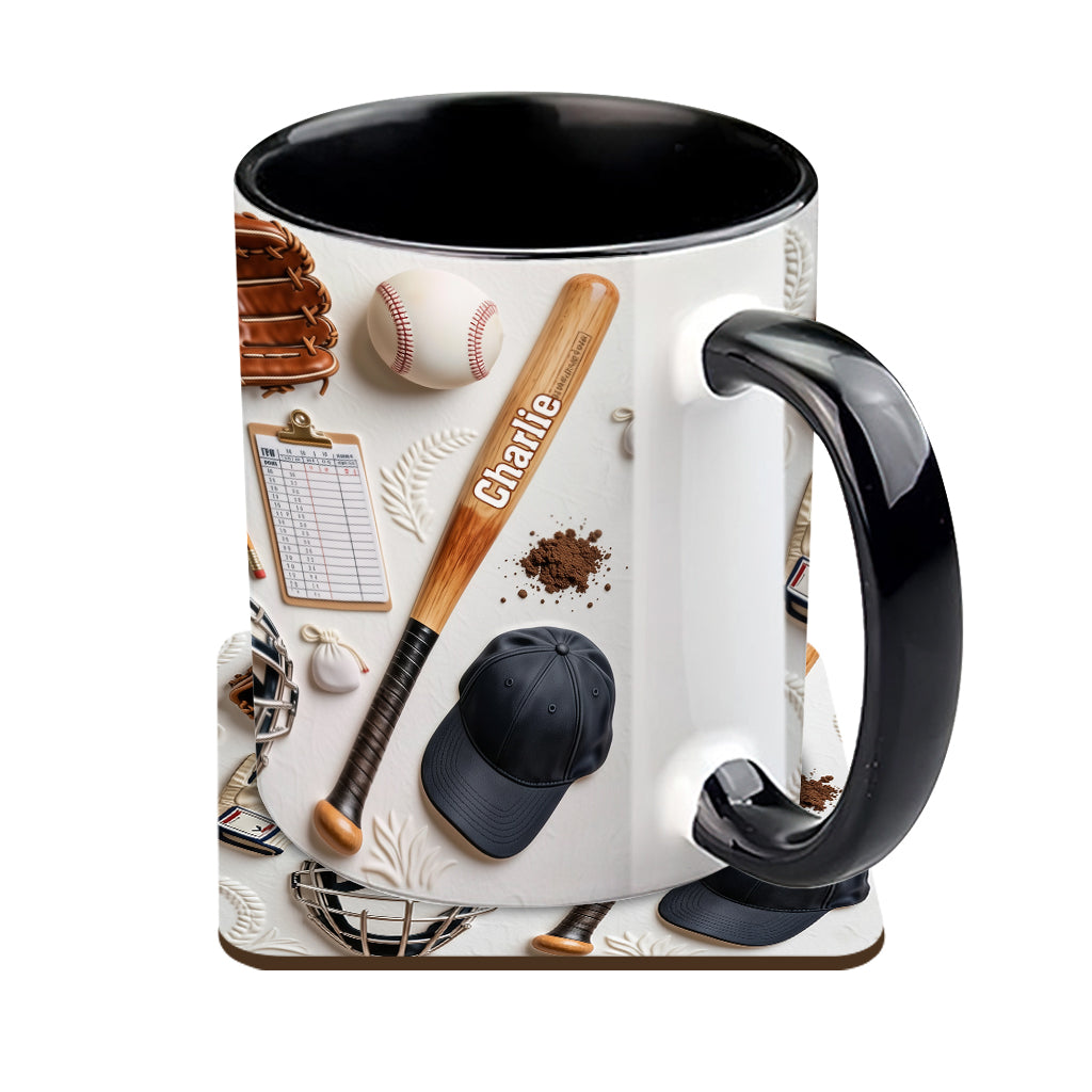 Aimez-vous le baseball ? Mug et sous-verre personnalisés sur le thème du baseball