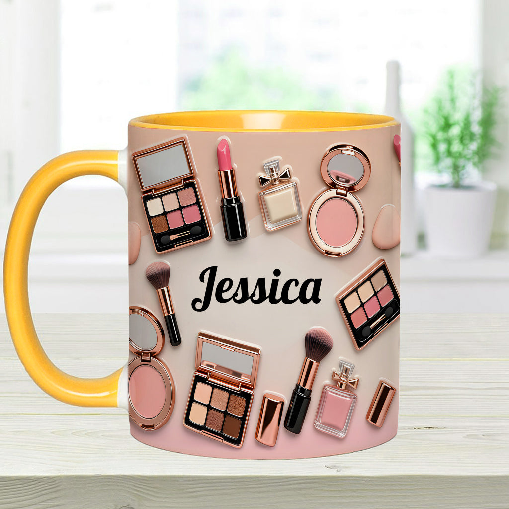 Mug et sous-verre personnalisés « Maquilleuse »