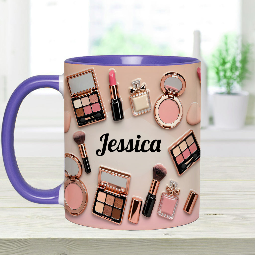 Mug et sous-verre personnalisés « Maquilleuse »