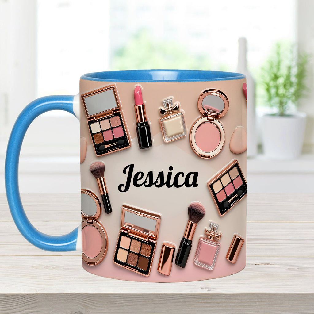 Mug et sous-verre personnalisés « Maquilleuse »