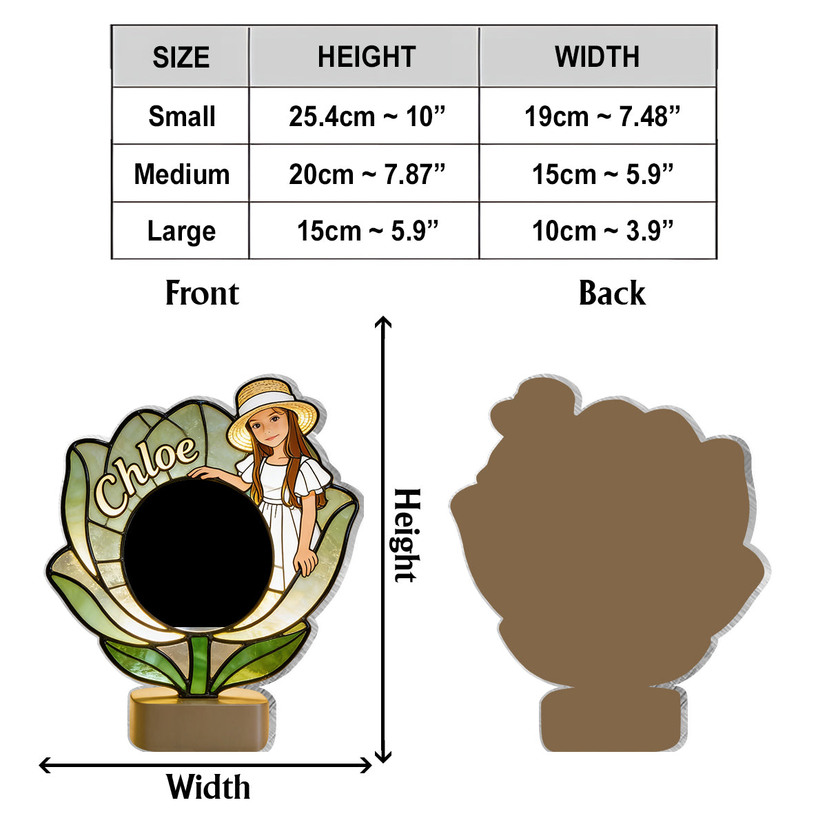 Custom From Photo And Flower - Personalized Self Love Desk Mirror