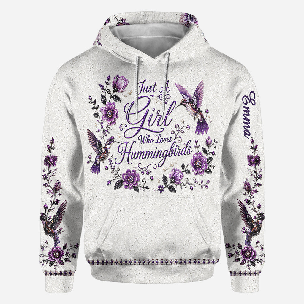 Just A Girl Who Loves Hummingbirds - Personalized Hummingbird All Over Shirt