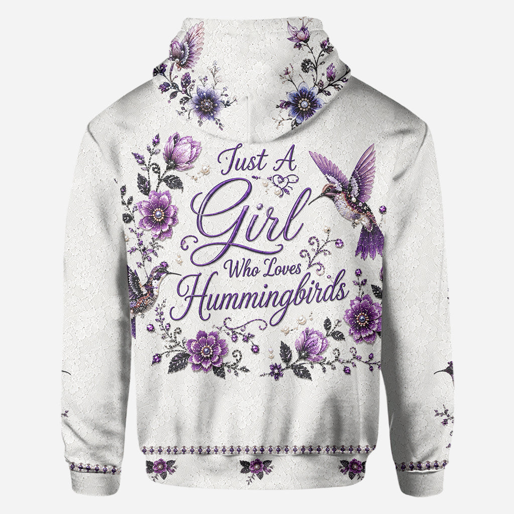 Just A Girl Who Loves Hummingbirds - Personalized Hummingbird All Over Shirt
