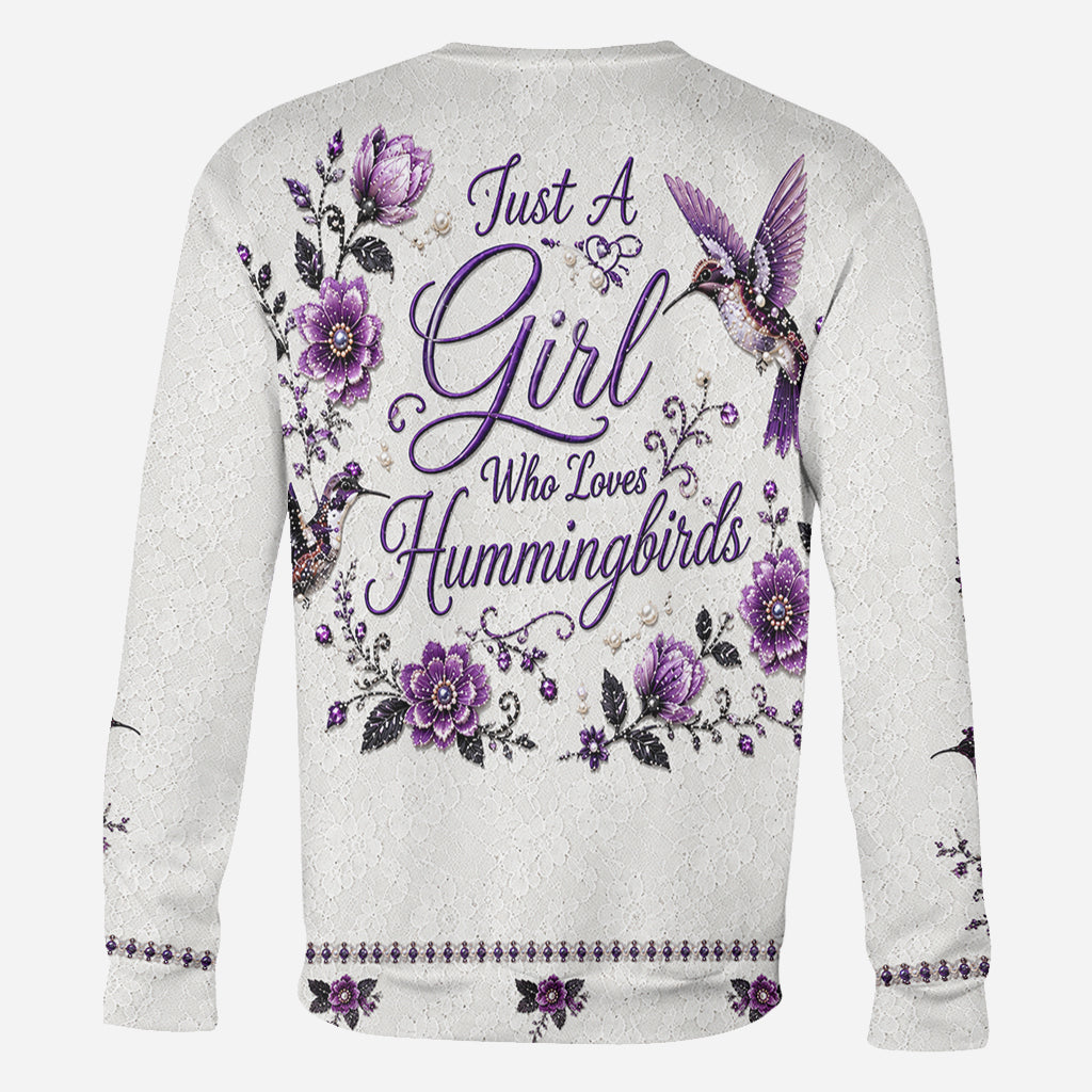 Just A Girl Who Loves Hummingbirds - Personalized Hummingbird All Over Shirt