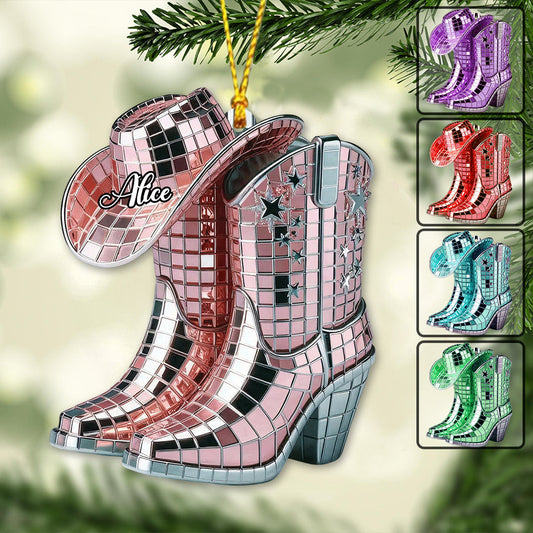 Bottes et chapeau de cowgirl - Ornement de cowgirl personnalisé