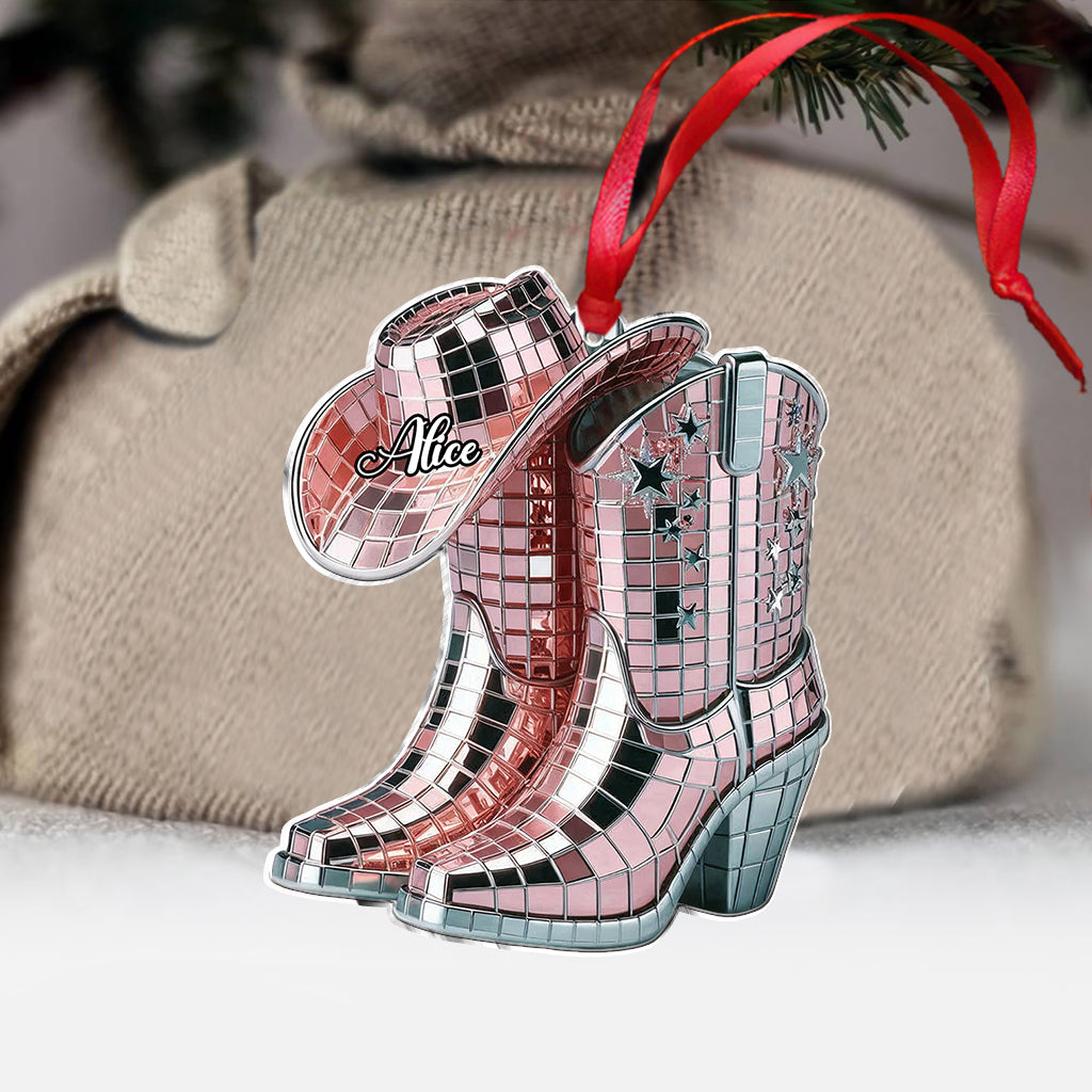 Bottes et chapeau de cowgirl - Ornement de cowgirl personnalisé