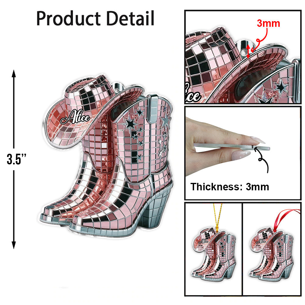 Bottes et chapeau de cowgirl - Ornement de cowgirl personnalisé