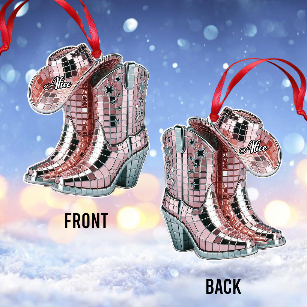 Bottes et chapeau de cowgirl - Ornement de cowgirl personnalisé