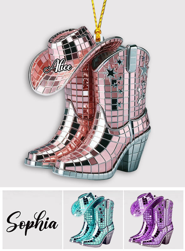 Bottes et chapeau de cowgirl - Ornement de cowgirl personnalisé