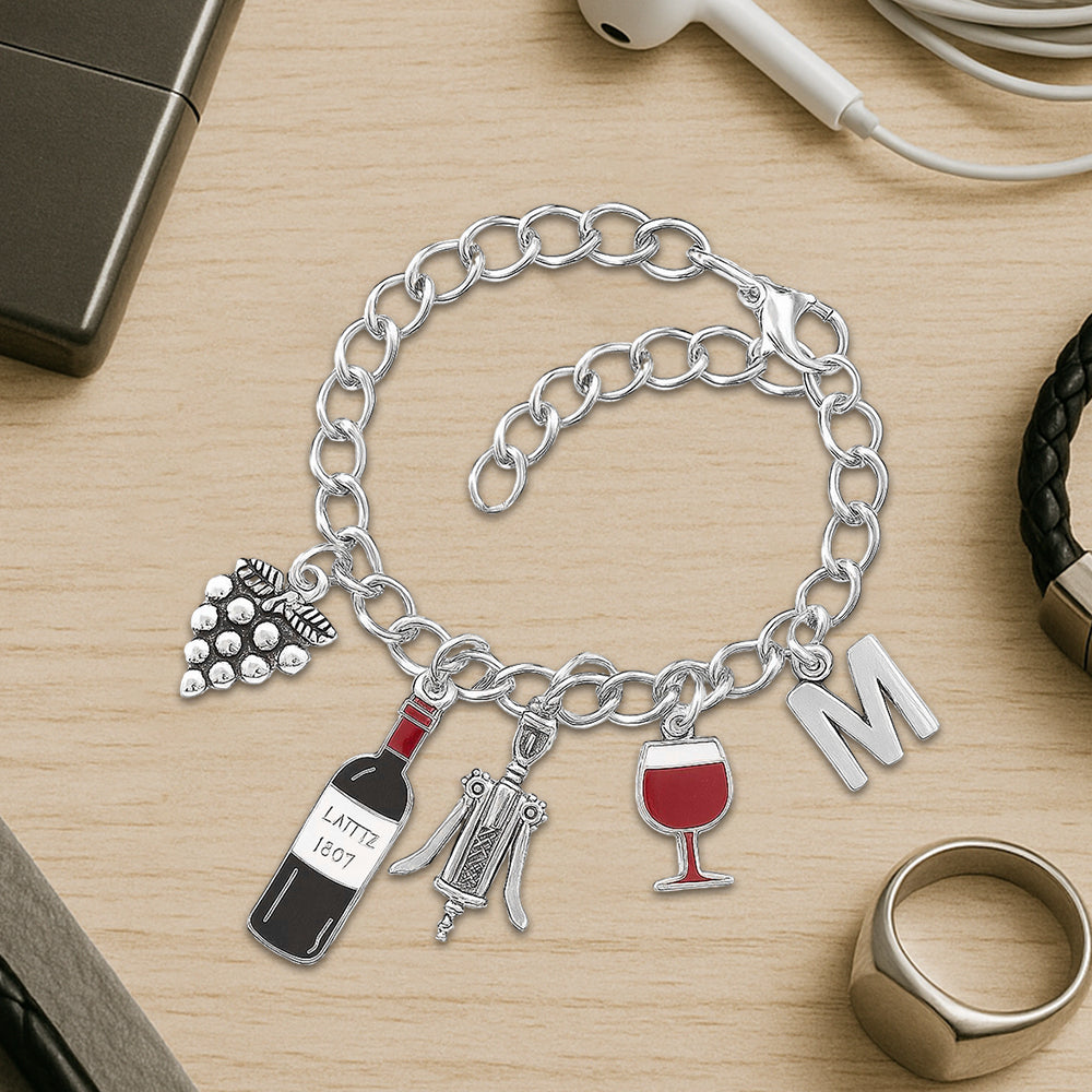 Bracelet « Love Wine » personnalisé avec breloques