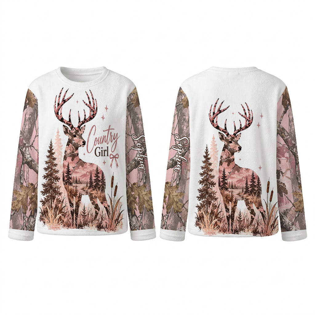 Country Girl - Personalized Hunting Fleece Lounge Set