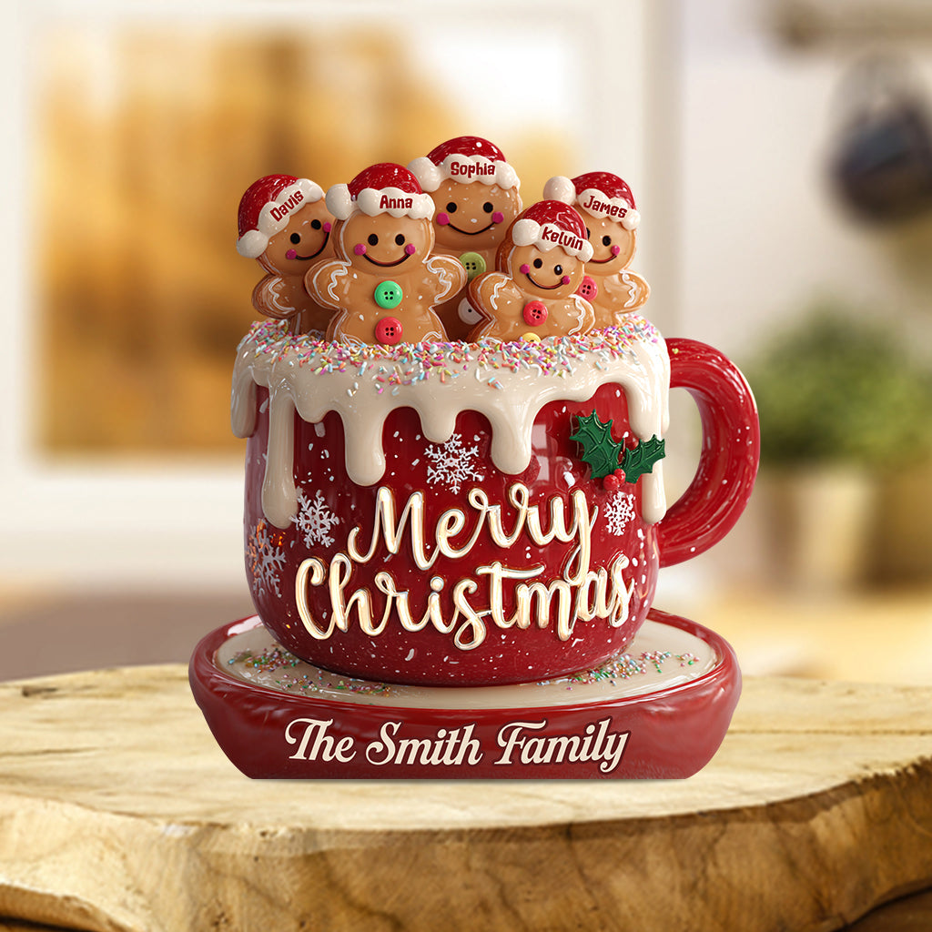 Joyeux Noël - Plaque acrylique personnalisée pour la famille