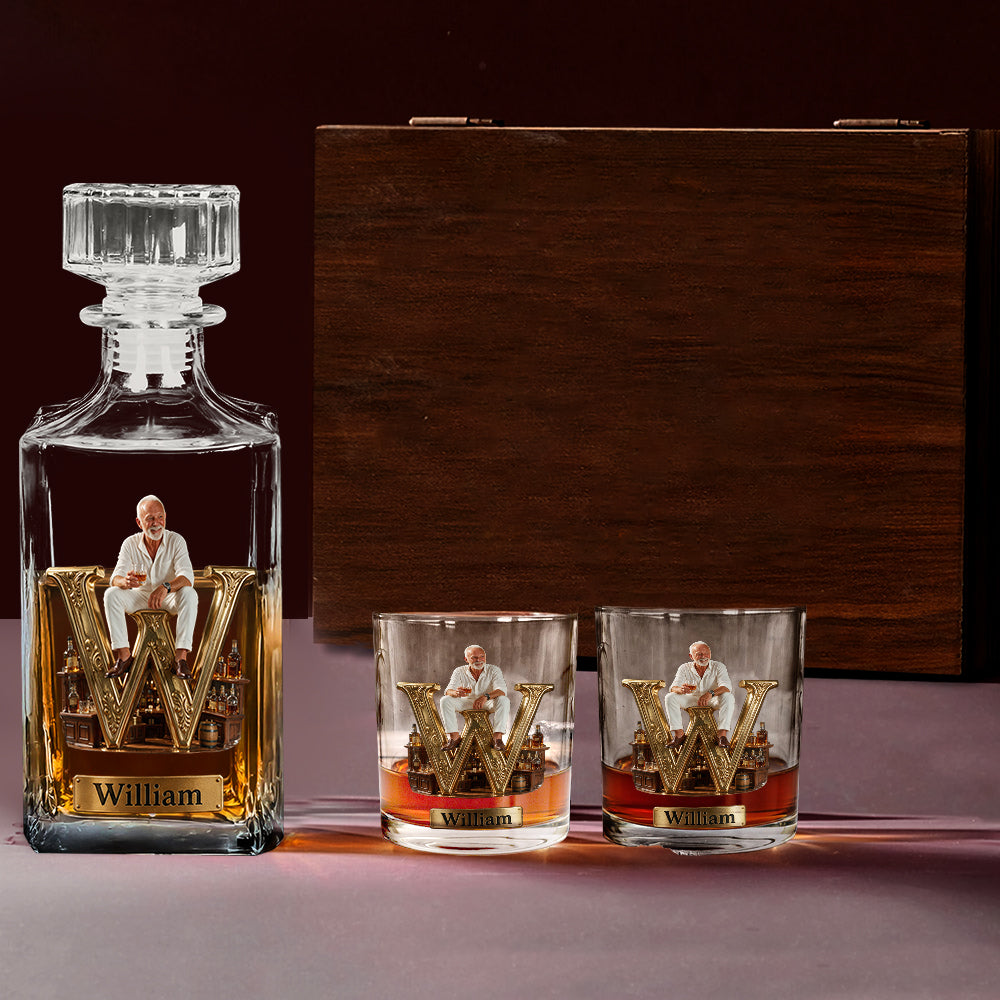 Initiale Alphabet Pour Amateurs de Whisky, Bourbon - Verre à Whisky Personnalisé