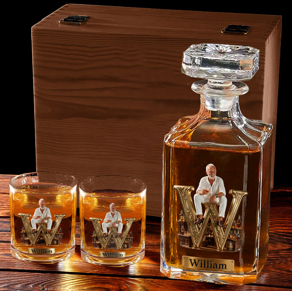 Initiale Alphabet Pour Amateurs de Whisky, Bourbon - Verre à Whisky Personnalisé