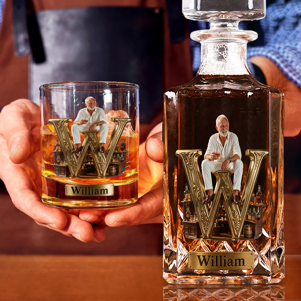 Initiale Alphabet Pour Amateurs de Whisky, Bourbon - Verre à Whisky Personnalisé