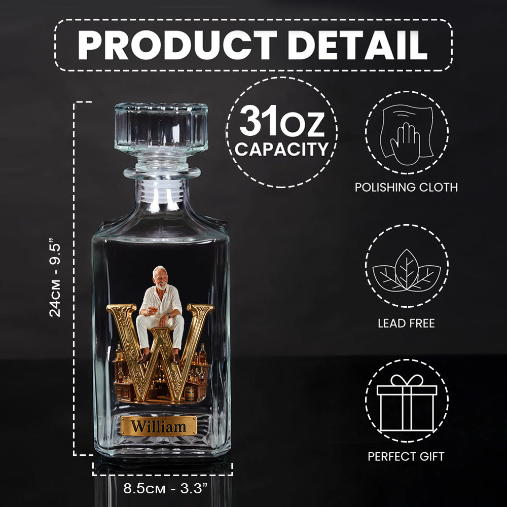 Initiale Alphabet Pour Amateurs de Whisky, Bourbon - Verre à Whisky Personnalisé
