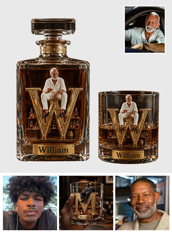 Initiale Alphabet Pour Amateurs de Whisky, Bourbon - Verre à Whisky Personnalisé