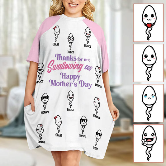 Merci maman - Robe T-shirt de nuit personnalisée pour maman