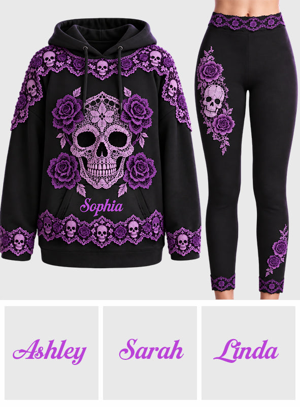 Skull Floral - Sweat à Capuche et Leggings Personnalisés