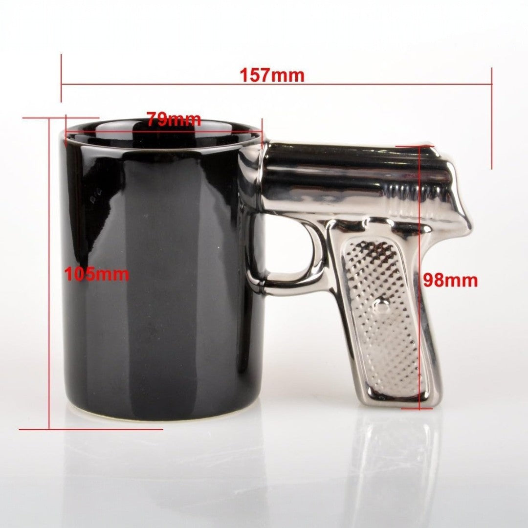 Tasse à café en céramique à motif pistolet