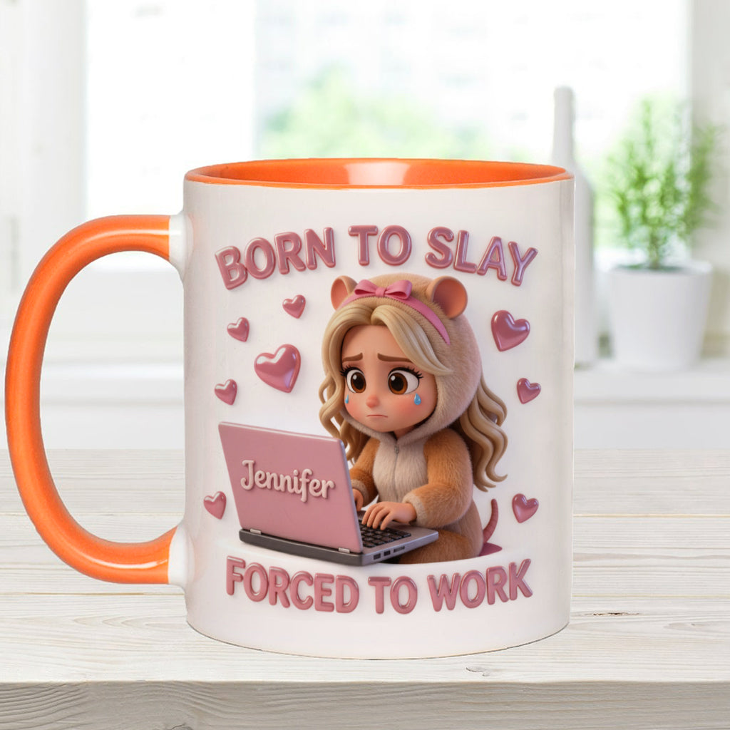 Né pour briller, obligé de travailler - Mug personnalisé pour collègues