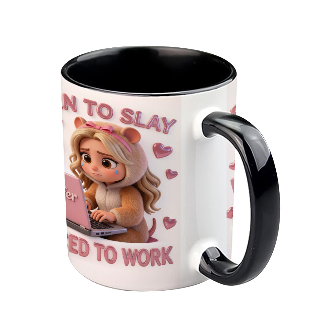 Né pour briller, obligé de travailler - Mug personnalisé pour collègues
