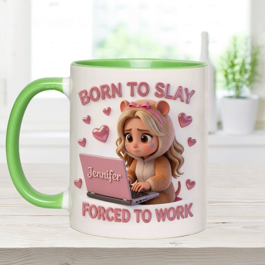 Né pour briller, obligé de travailler - Mug personnalisé pour collègues