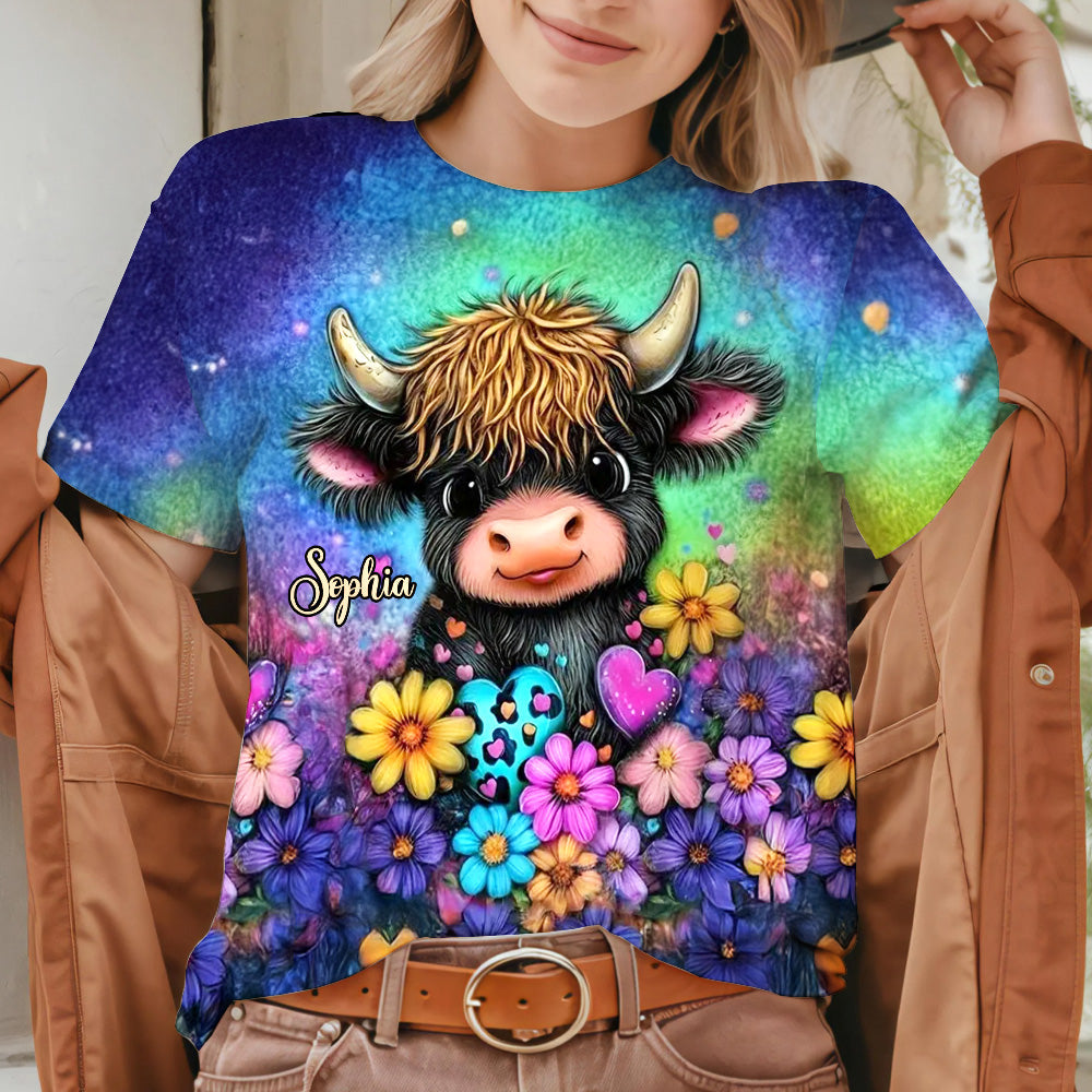 Just A Girl Who Loves Highland Cows - Personalized Highland Cow All Over Shirt