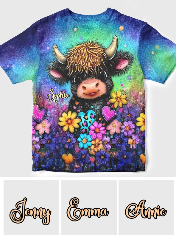 Just A Girl Who Loves Highland Cows - Personalized Highland Cow All Over Shirt