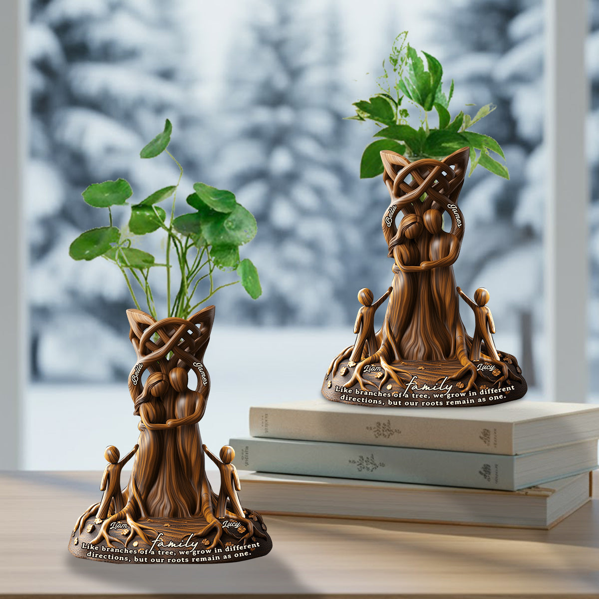 Our Roots Remain As One Perfect Gift For Your Family Members - Personalized Family Custom Shape Acrylic Flower Vase