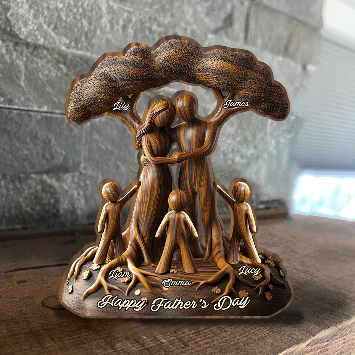 Tu es notre monde - Plaque personnalisée pour papa