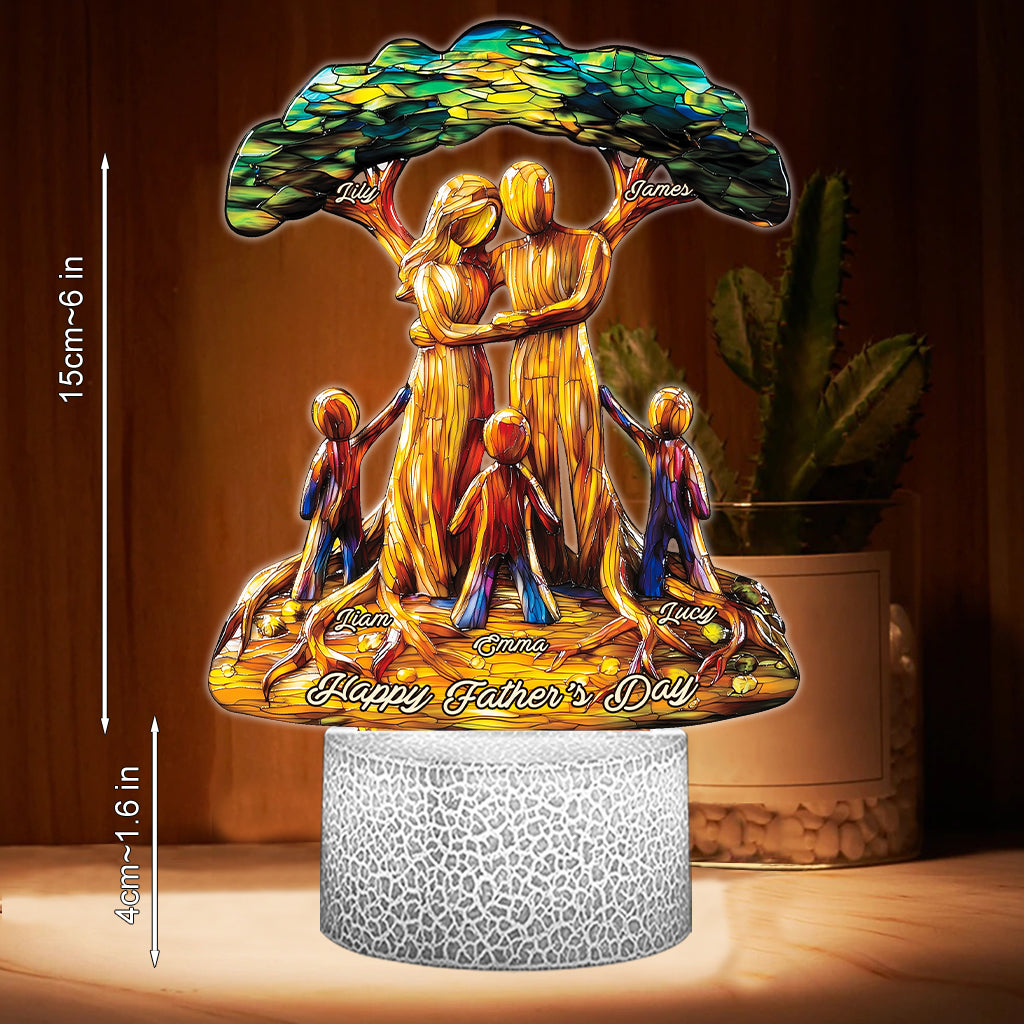 Tu es notre monde - Plaque lumineuse personnalisée en forme de père