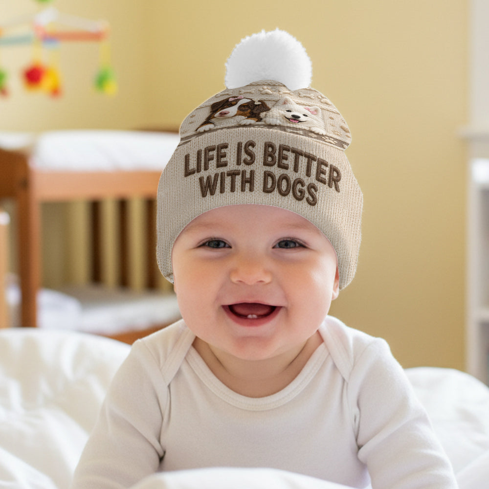 Life Is Better With Pets - Personalized Dog Beanie Hat