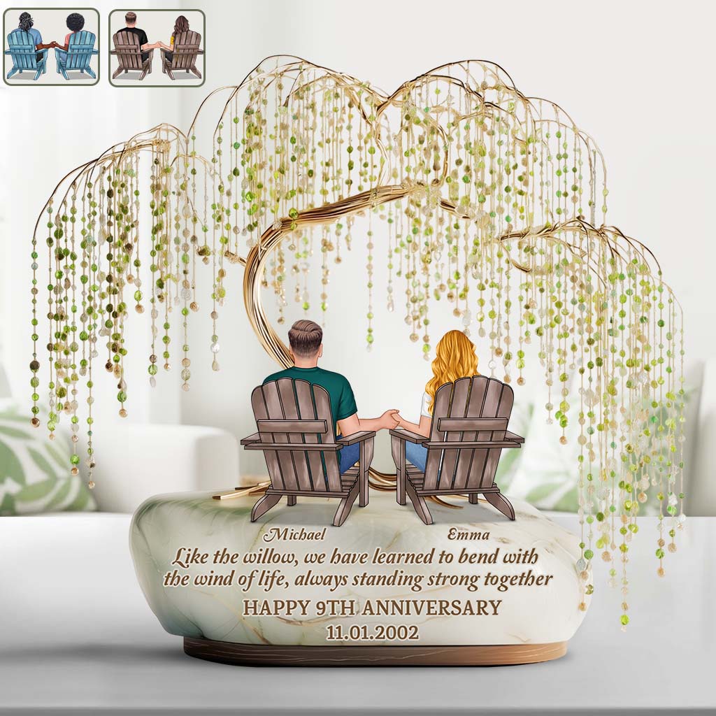 Cadeau d'anniversaire Willow Tree - Plaque acrylique personnalisée pour couple