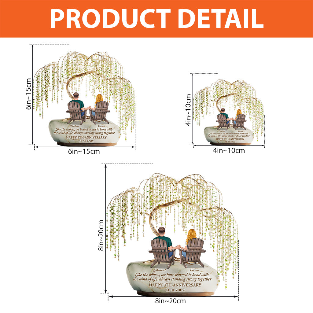 Cadeau d'anniversaire Willow Tree - Plaque acrylique personnalisée pour couple