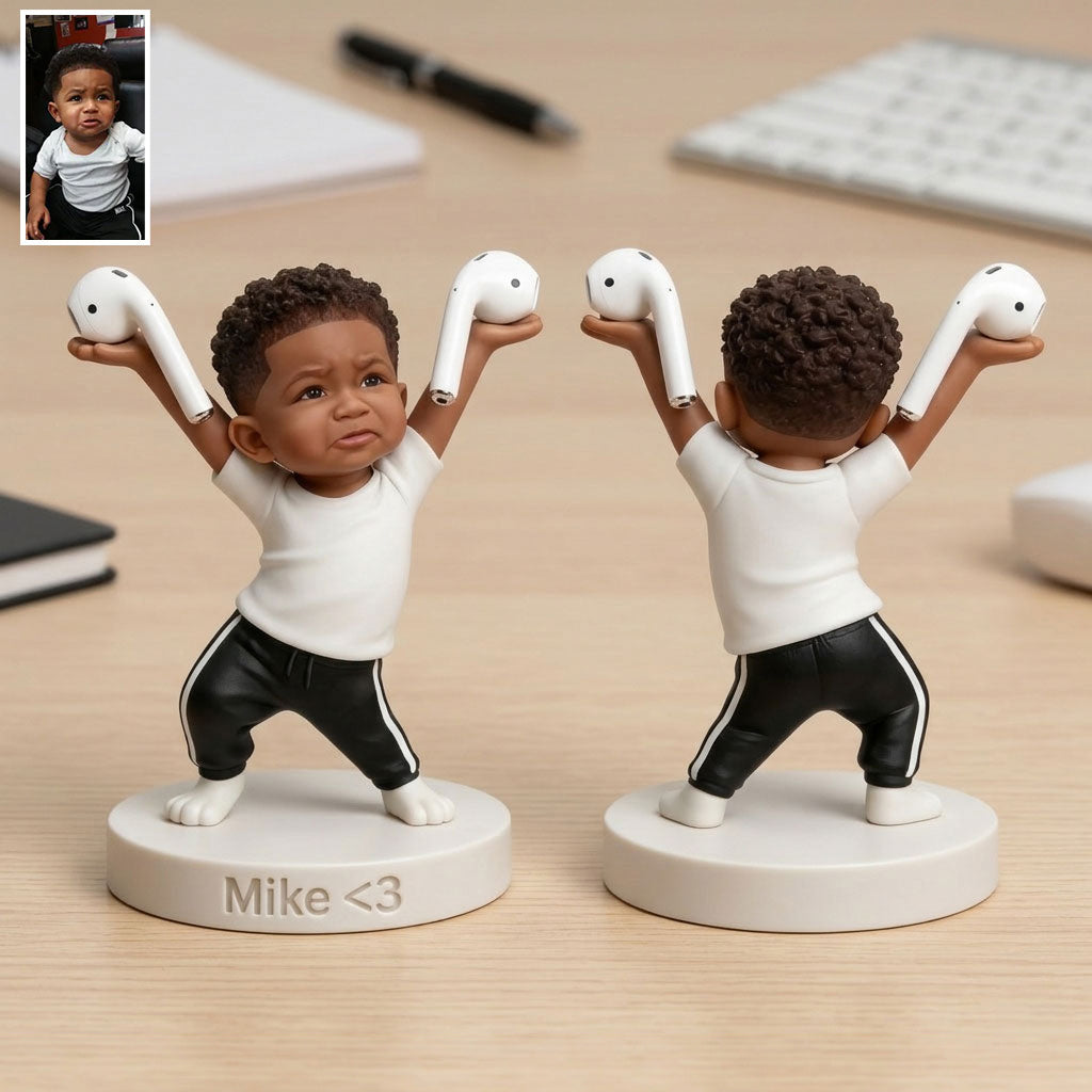 Porte-stylo mignon/ Support d'écouteurs Bluetooth Accessoires de bureau pour parents - Figurine 3D personnalisée pour enfants