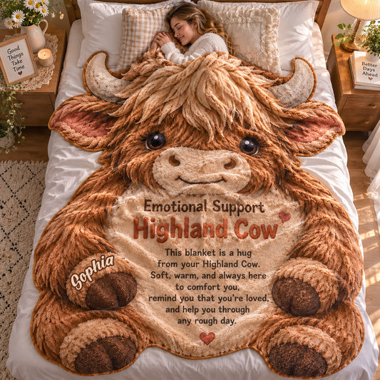 Vous faites un excellent travail ! Couverture en polaire personnalisée en forme de vache des Highlands