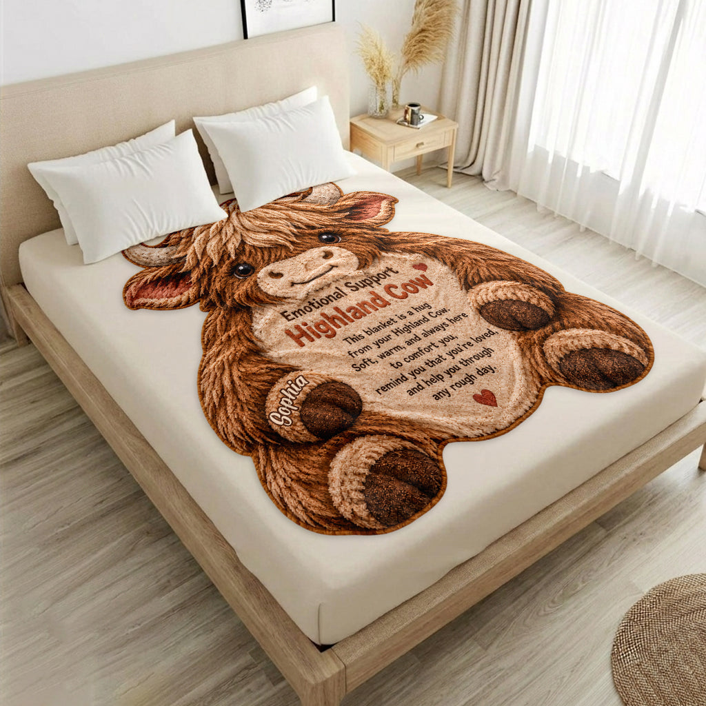 Vous faites un excellent travail ! Couverture en polaire personnalisée en forme de vache des Highlands