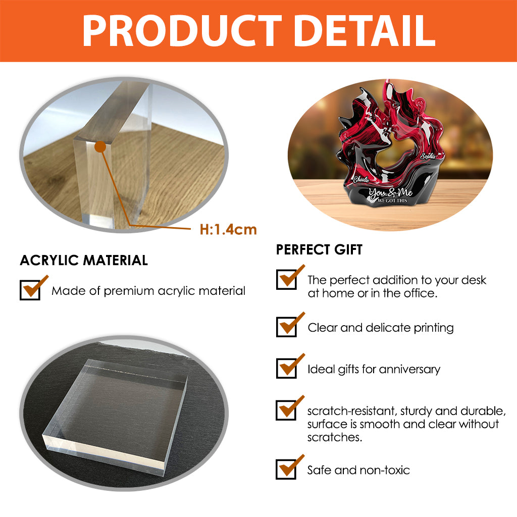 Toi et moi, on gère - Plaque acrylique personnalisée pour couple
