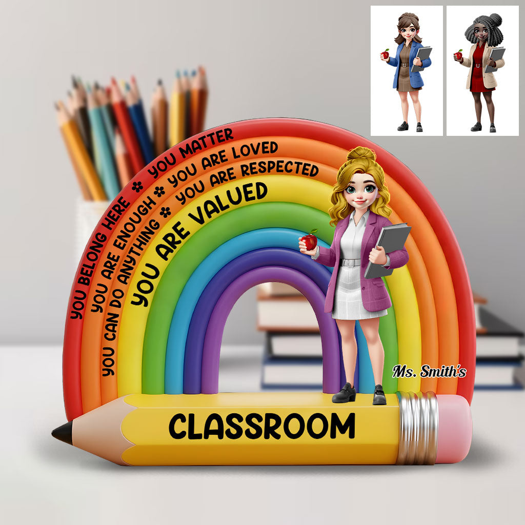 Ma classe, tu as ta place ici - Plaque acrylique personnalisée pour enseignant