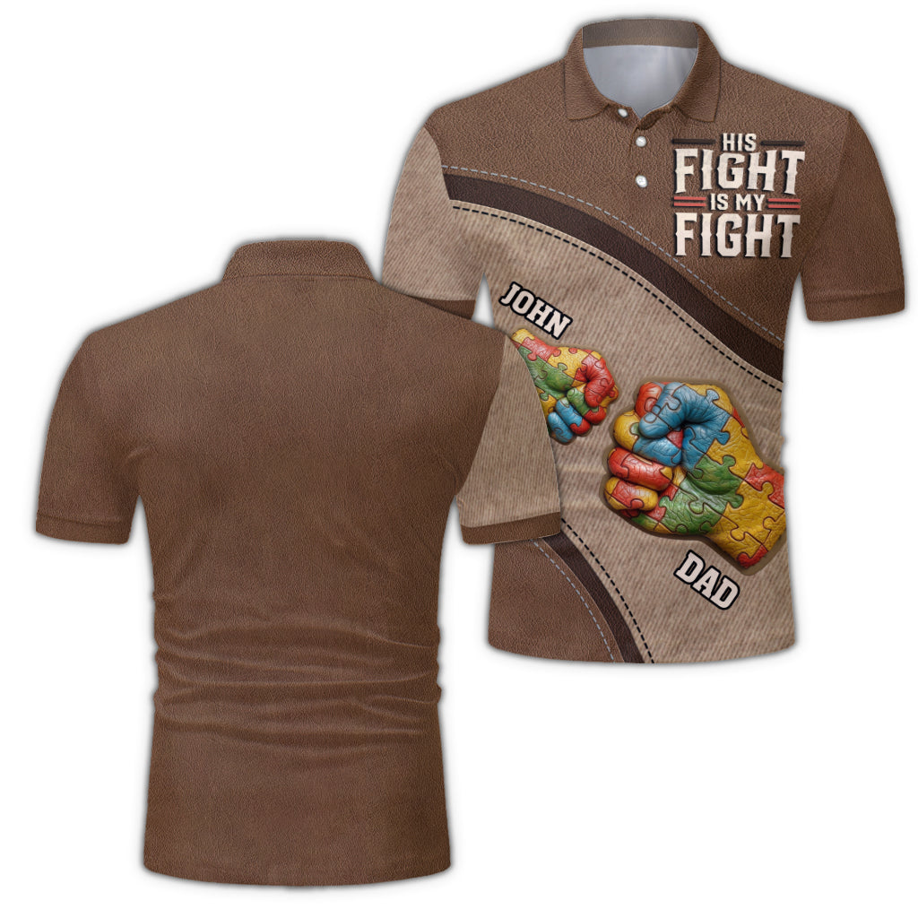 Son combat est mon combat - Polo personnalisé de sensibilisation à l'autisme