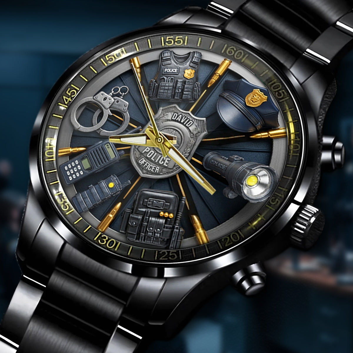 Servir et protéger - Montre de poche personnalisée pour policier