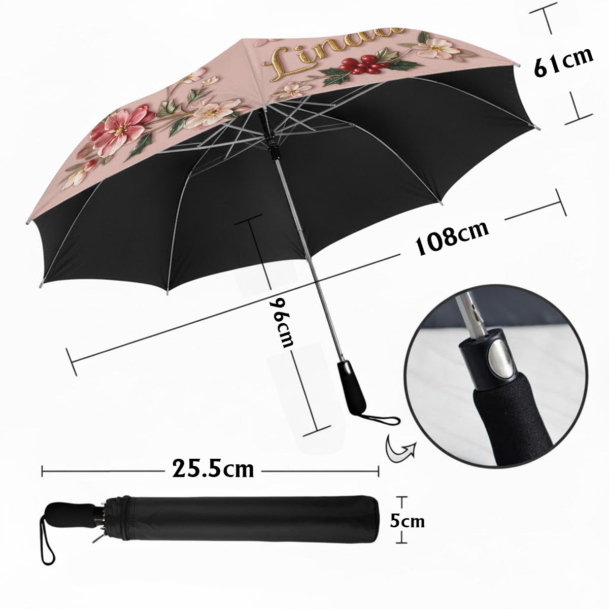 Personnalisé à partir de n'importe quelle photo - Parapluie d'amour de soi personnalisé