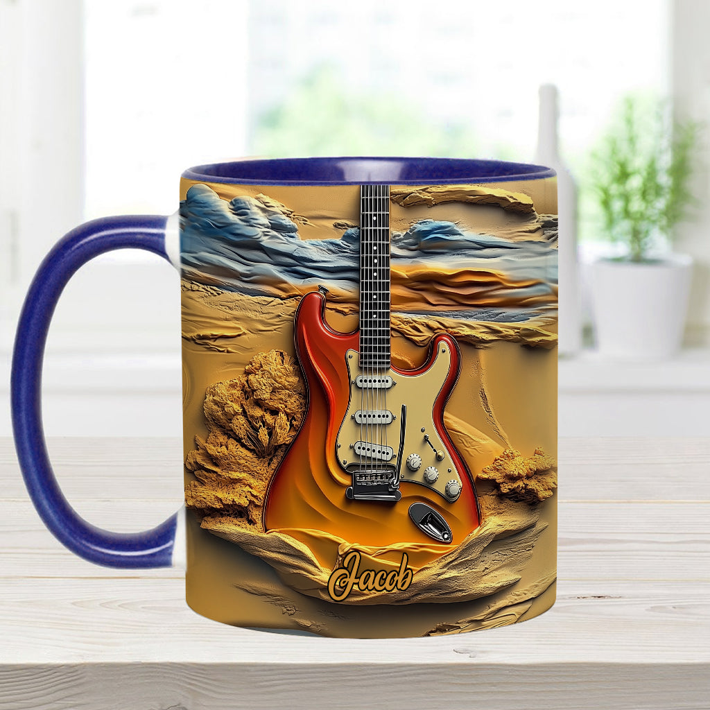 Mug personnalisé « Love Guitar » avec motif guitare