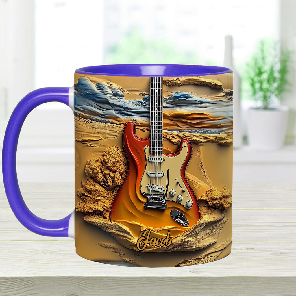 Mug personnalisé « Love Guitar » avec motif guitare