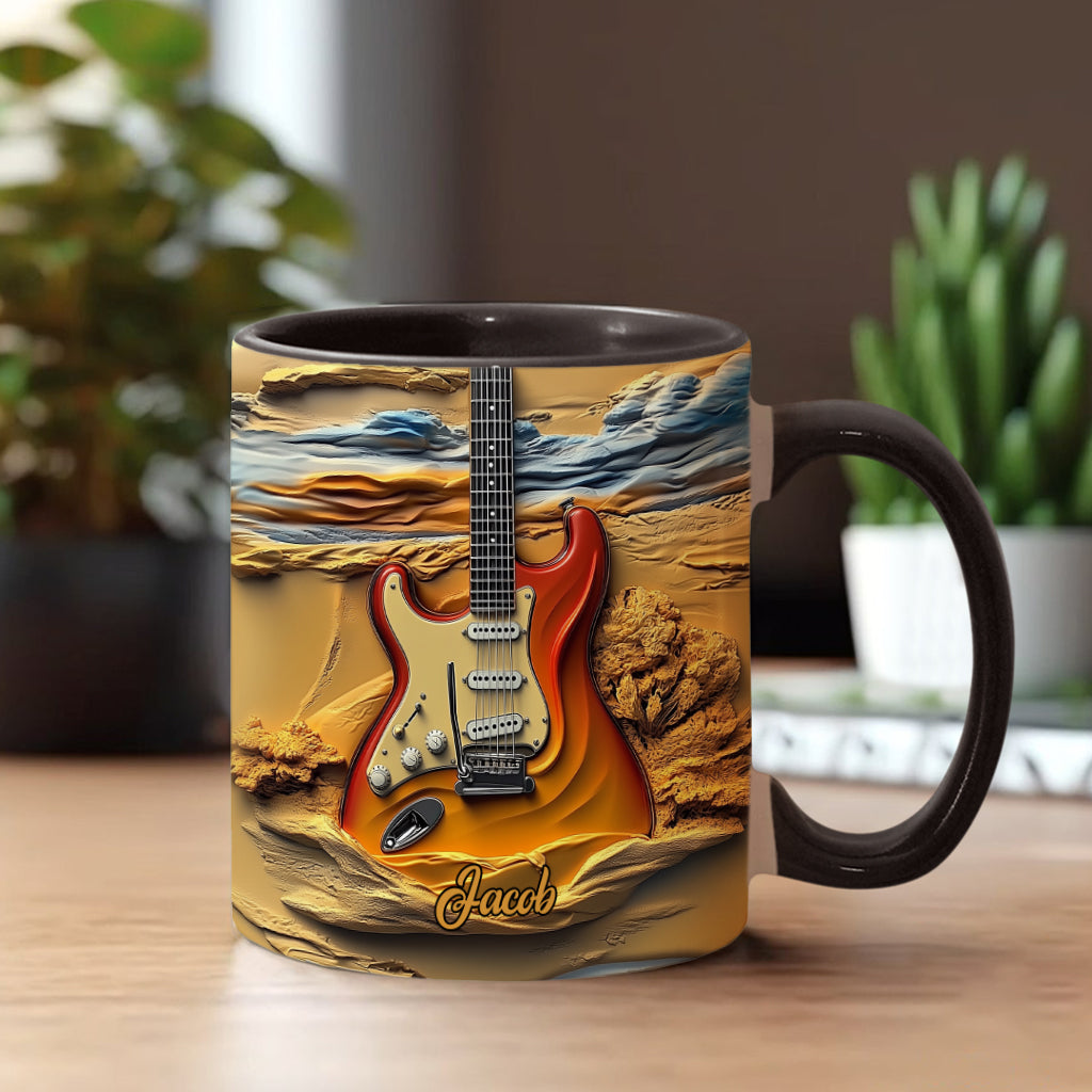 Mug personnalisé « Love Guitar » avec motif guitare